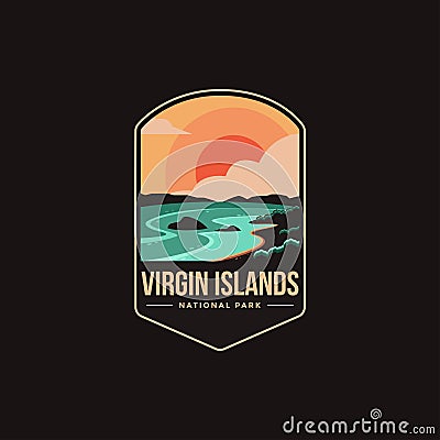 Emblem patch logo illustration of Virgin Islands National park Vector Illustration