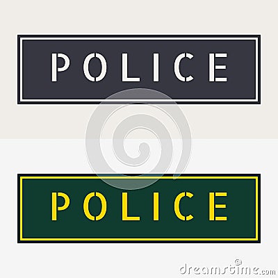 Emblem of Police. Military Patches. Design Elements for Military Style Jackets Shirt and T-Shirts Vector Illustration