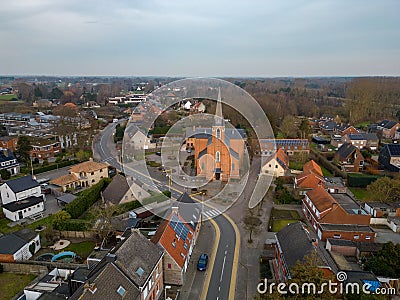 Emblem, Ranst, Belgium, 15th of February, 2023, Sint-Gummaruskerk, church of saint Gummarus, in the voortstraat of the Editorial Stock Photo