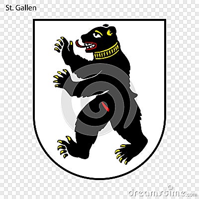 Emblem of St. Gallen Cartoon Illustration