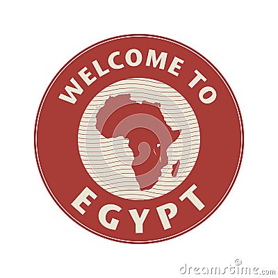 Emblem or stamp with text Welcome to Egypt Vector Illustration