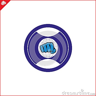Emblem, symbol martial arts. ASHIHARA NIKO KARATE Vector Illustration