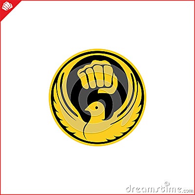 Emblem, symbol martial arts. WADO-RYU JAPAN KARATE Vector Illustration