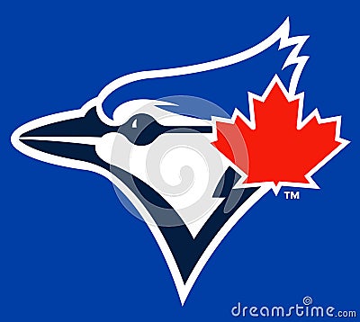 The emblem of the Toronto Blue Jays baseball club. Canada. Editorial Stock Photo