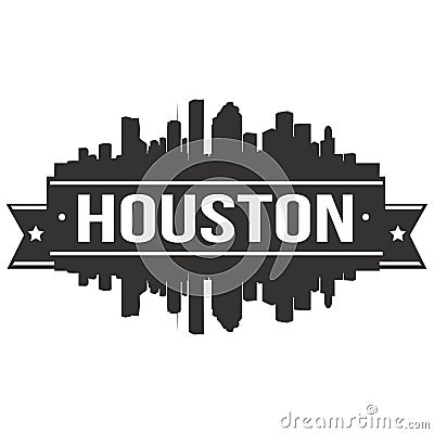 Houston Texas United States Of America USA Icon Vector Art Design Skyline Flat City Silhouette Editable Template Vector Illustration