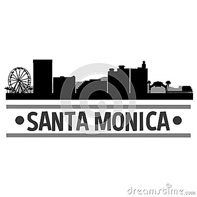 Santa Monica California Icon Vector Art Design Skyline Flat City Silhouette Editable Template Vector Illustration
