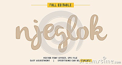 Emboss text effect design editable vector, easy to change as needed, deep concave and radiant outside, press-stamp style and fun Vector Illustration