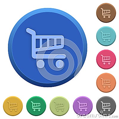 Embossed shopping cart buttons Stock Photo