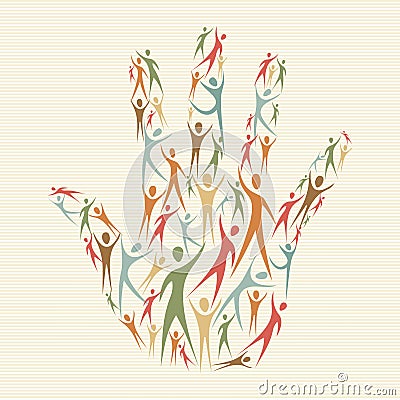 Embrace diversity concept hand Vector Illustration