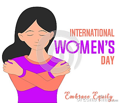 International Women's Day 2023, campaign theme - Embrace Equity. Vector of women's day banner. Vector Illustration