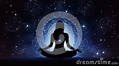 Starry Night Meditation: Lotus Feet Focus (AI Generated) Stock Photo