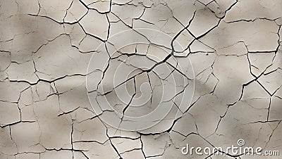 Rustic Decay: Seamless Cracked Concrete Surface. AI generate Stock Photo