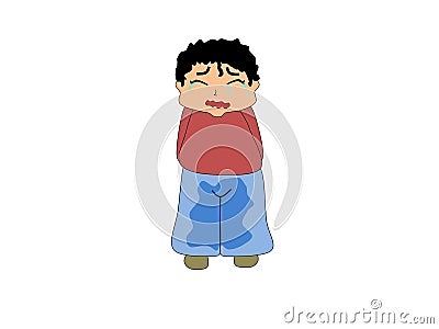 Embraced boy Vector Illustration