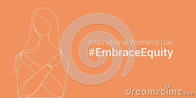 International womens day. 2023 womens day.#EmbraceEquity. Cartoon Illustration