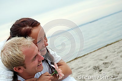 Embracing from behind Stock Photo