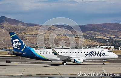 Embraer 175 Alaska Airlines Editorial Stock Photo