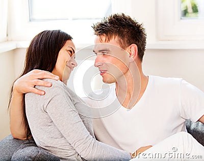 Embrancing lovers couple. Stock Photo