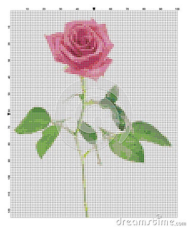 Embroider flower for an embroidery hands a cross Stock Photo