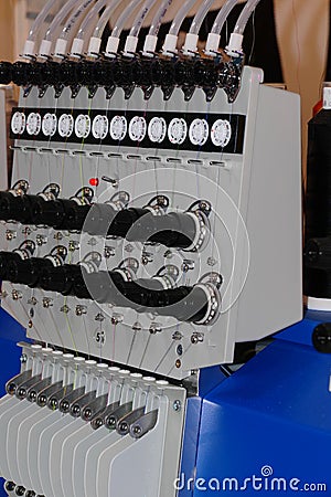 Embroider machine detail Stock Photo