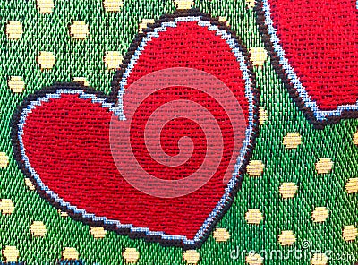 Embroider heart Stock Photo
