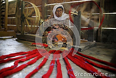 Embroider songket woven thread Editorial Stock Photo