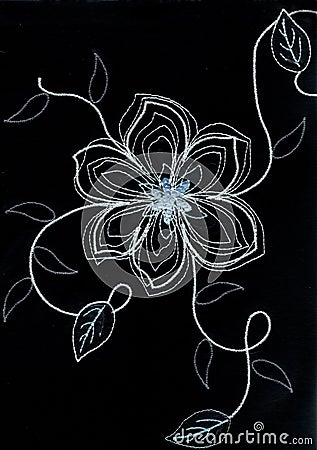 Embroidered flower. Stock Photo