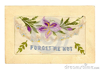 Embroidered Greeting Card Stock Photo