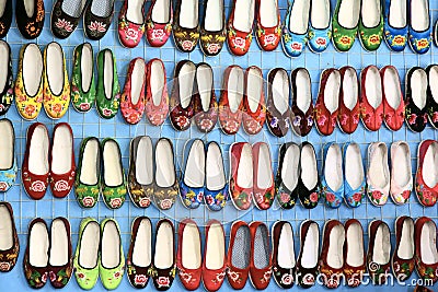 Embroidered shoes Stock Photo