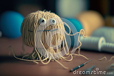 Embroidered spaghetti monster, generative ai Stock Photo