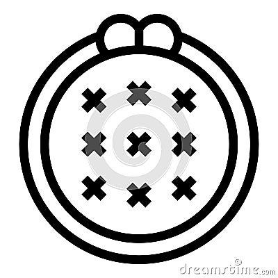 Embroidery circle icon outline vector. Craft art Vector Illustration