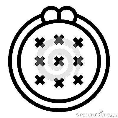 Embroidery circle icon outline vector. Craft art Stock Photo