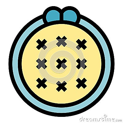 Embroidery circle icon vector flat Stock Photo