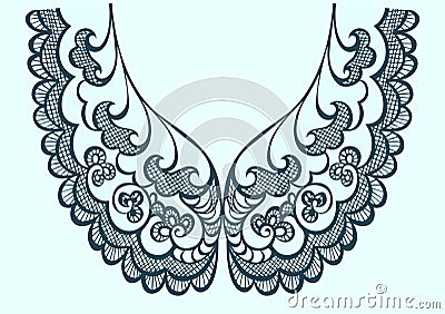 Embroidery collar lace design for clothes Vector Illustration