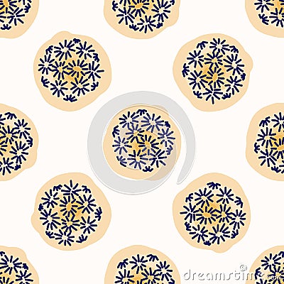 Embroidery Dot All Over Print Vector Texture. Modern Geometric Hand Drawn Stitch Circle. Seamless Abstract Spotty Pattern Stock Photo