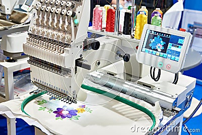 Embroidery industrial machine Stock Photo