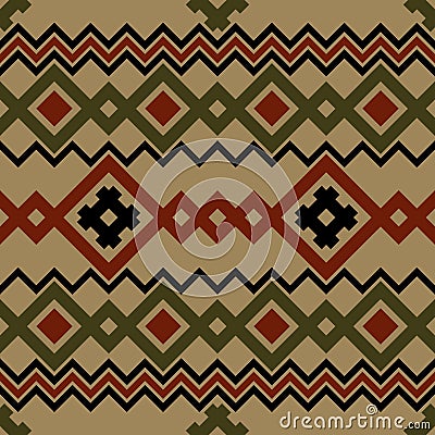 Embroidery or knit pagan slavic estonian skandinavian norwegian russian ukrainian tribal ethnic folk seamless pattern Stock Photo