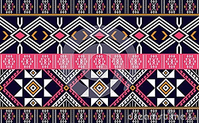 Embroidery pattern vector, Geometric ethnic fashion triangle background, Handcraft textile wallpaper for digital print Vector Illustration