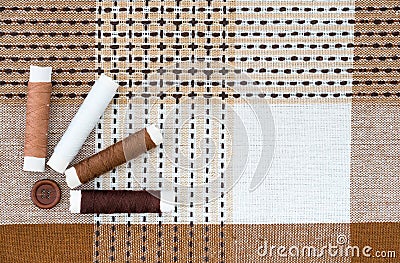 Embroidery or sewing background image, checkered stitched fabric texture Stock Photo