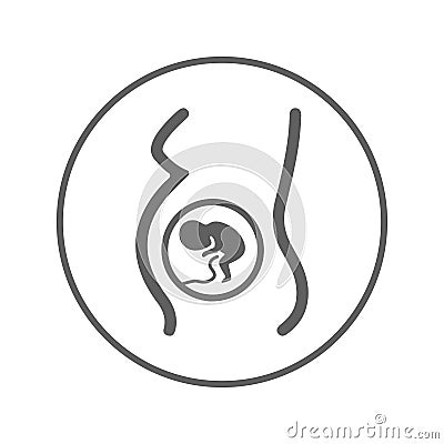 Embryo, fetus, mother, pregnancy icon / gray color Vector Illustration