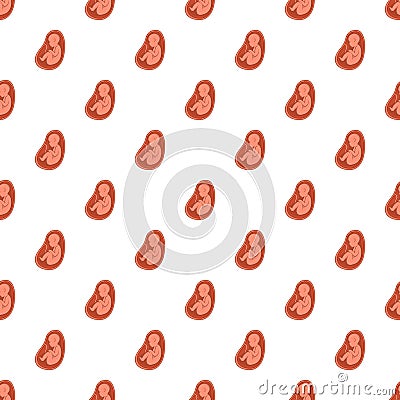 Embryo in stomach pattern, cartoon style Vector Illustration