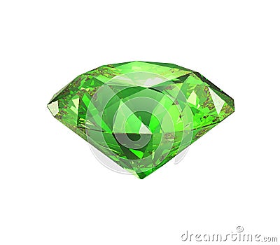 Emerald brilliant cut isolated Stock Photo