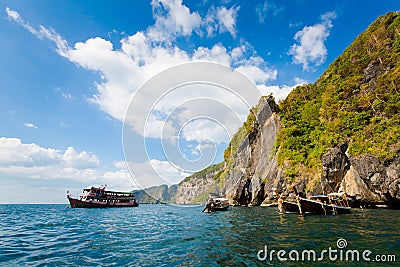 Emerald Cave in Thailand Stock Photo