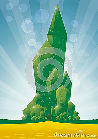 Emerald city close up Vector Illustration