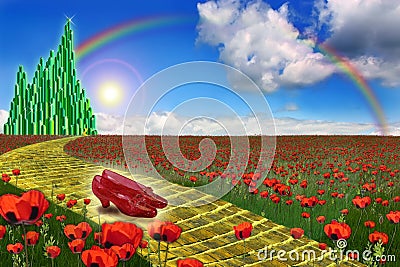 Emerald City in the Land of Oz Stock Photo