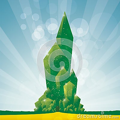 Emerald city square Vector Illustration