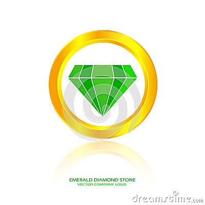 Emerald diamond stone Vector Illustration