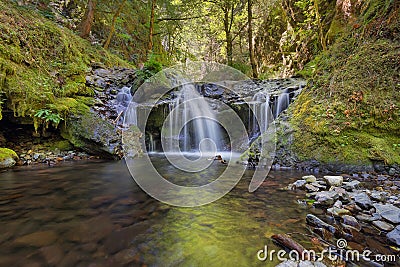 Emerald Falls along Gorton Creek in Oregon Stock Photo