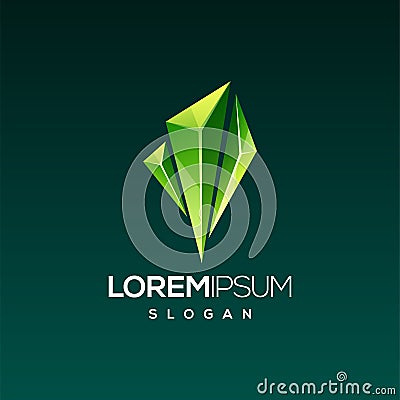 Emerald gem logo design ready to use Vector Illustration