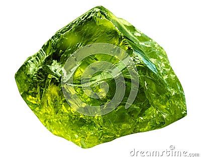 Emerald gem stone mineral. Green gemstone of precious rock isolated on white background. Transparent shiny raw brilliant Stock Photo