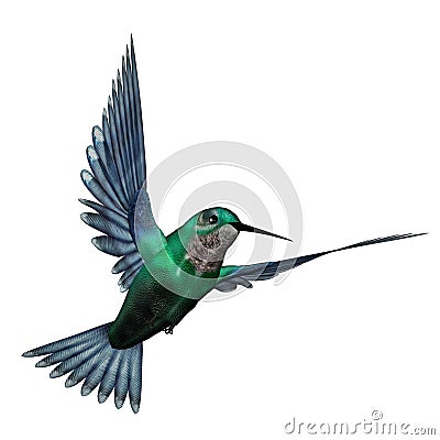 Emerald hummingbird - 3D render Stock Photo